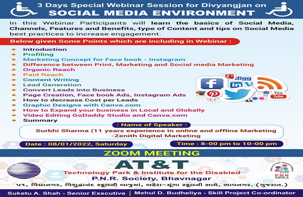 Special Webinar Session for Divyangjan on SOCIAL MEDIA ENVIRONMENT